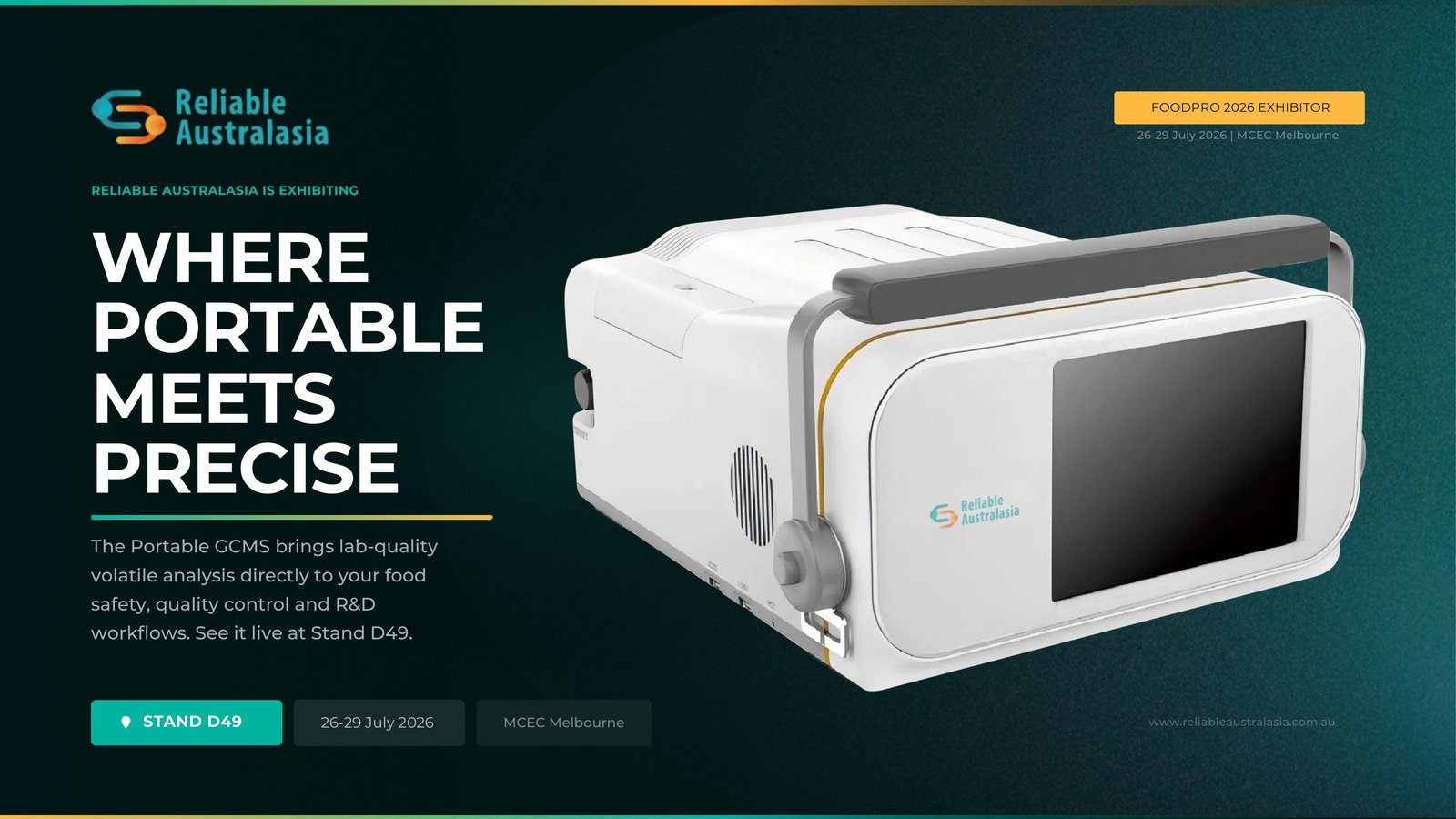 Where Portable Meets Precise: Explorer 2000 GC-MS at FoodPro 2026, MCEC Melbourne, Stand D49